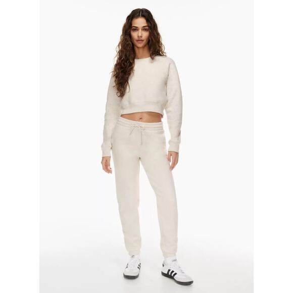 TNA Womens Cozy Fleece Perfect Sweatpants Small Black Drawstring Jogger - Picture 2 of 9